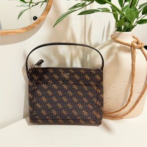 NWOT Guess Brown Logo Print Crossbody Bag
